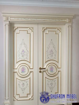 Desain Pintu Rumah Klasik Mewah Painting Ukir Jepara