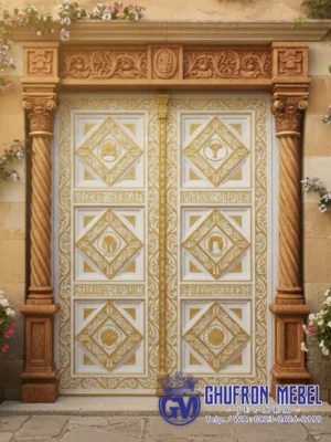 Kusen Pintu Kayu Klasik Rumah Gaya Eropa