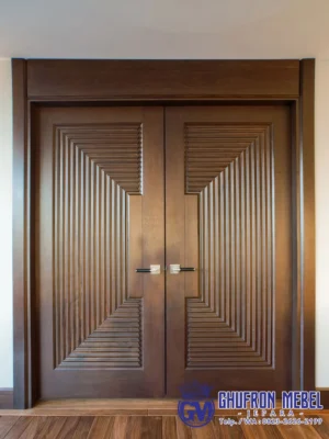 Kusen Pintu Kayu Jati Mewah Motif Rumah Minimalis